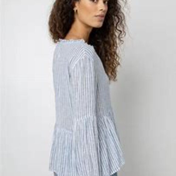 RAILS RAYLN LINEN BLEND STRIPED TOP - Picture 2 of 9